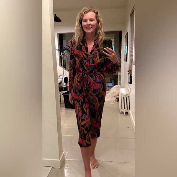 Farm Rio Wild Horses Viscose Jumpsuit Unique Print, Lightweight & Flowy Size S - Picture 2 of 16